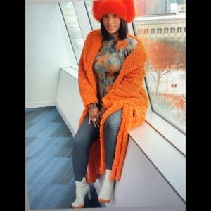 INC INTERNATIONAL CONCEPTS ORANGE FRINGE TEDDY COAT ‼️MOST WANTED‼️